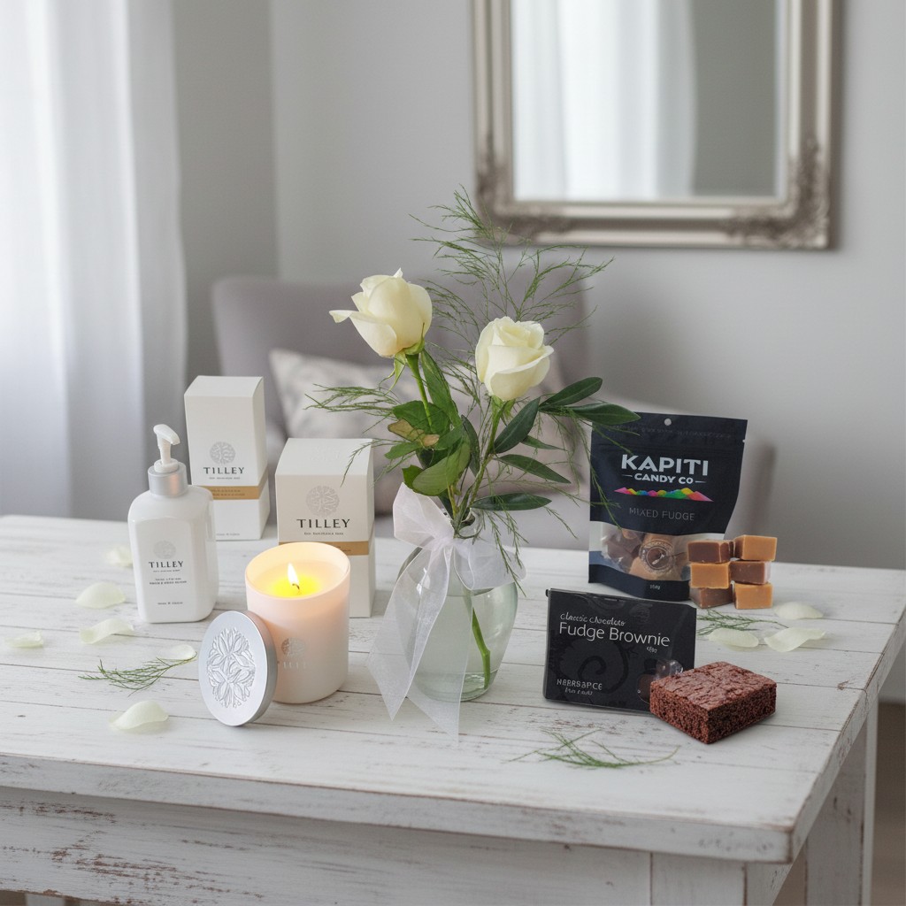 Vanilla Rose Gift set in styled scene