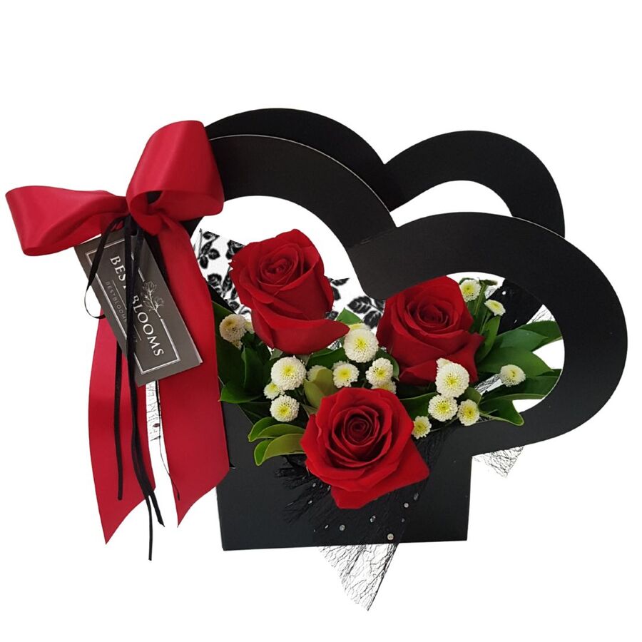 Valentines Rose Trio Valentine’s Day rose trio handcrafted by Auckland florists