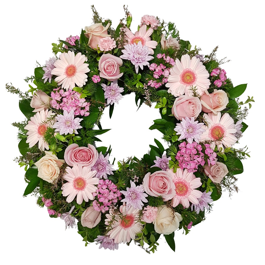 Pretty%20Pink%20funeral%20Wreath%20Auckland%20Nz, 