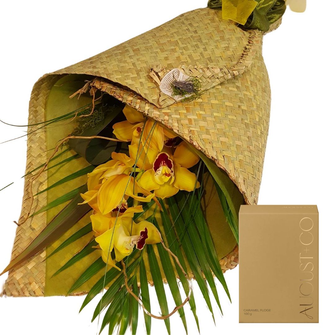 Orchid in Kete Wrap – Weekly Flowers Special Best Blooms Auckland, Orchid in Kete Wrap