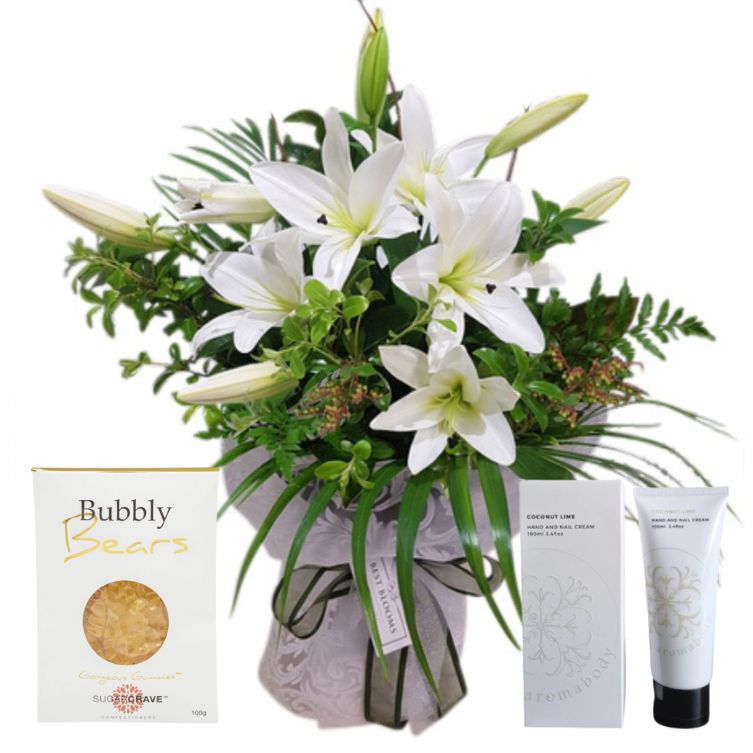 Promotion weekly special deals flowers Auckland NZ, Luxury White Lily Package