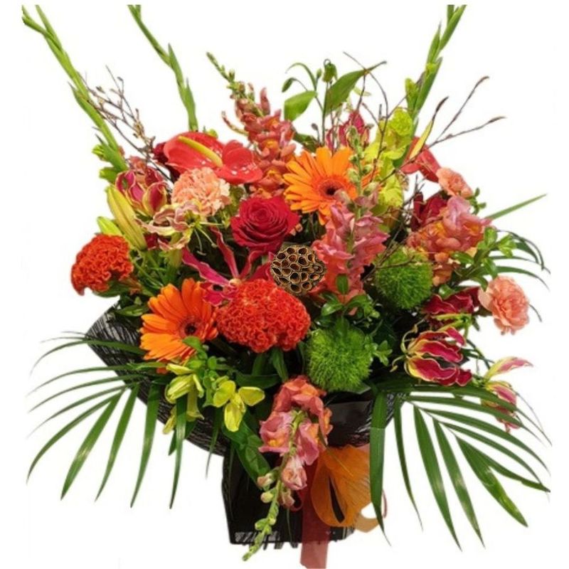 bright orange flower bouquet delivery Auckland NZ
