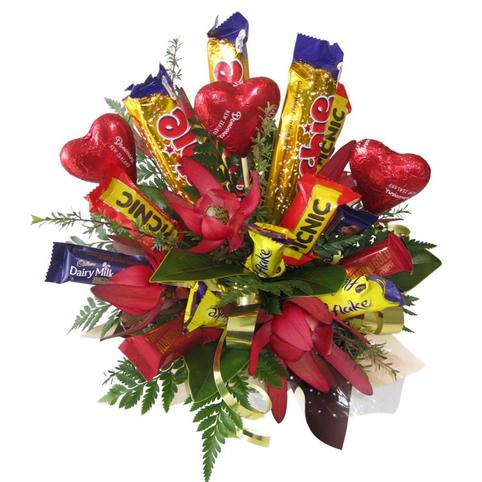 chocolate flowers lolly bouquet