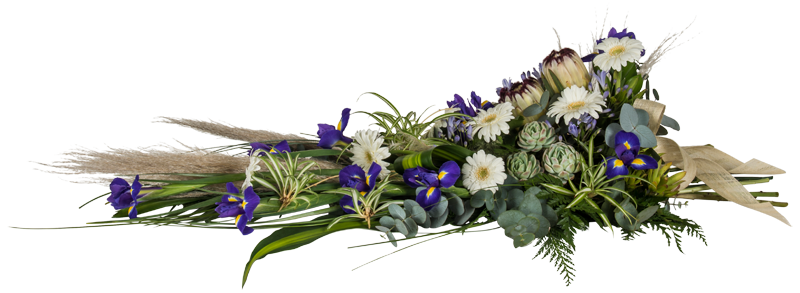 Coast beach themed casket spray flowers Auckland New Zealand