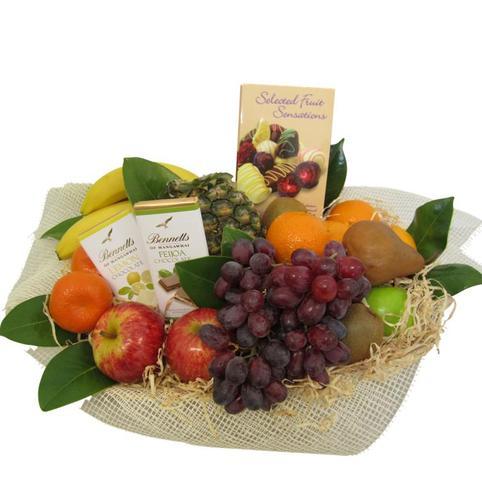 Fruit and chocolate gift basket