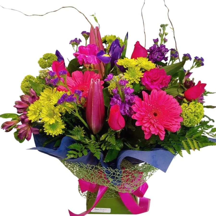 pink and purple flower bouquet, 