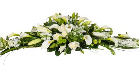 Classic Elegance Casket Spray white lily and white florals for casket spray auckland