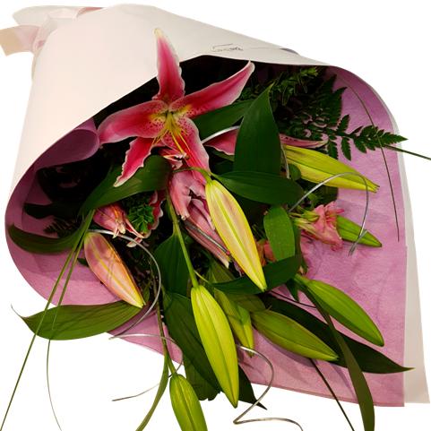 Fragrant Pink Lilly Bouquet Bunch pink lilies auckland