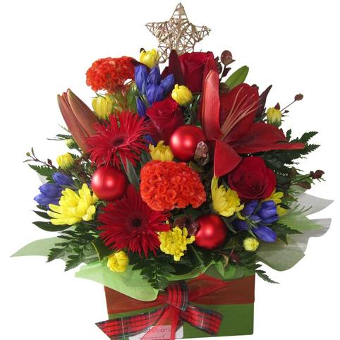 Brightest Star Christmas Arrangement Bright Christmas Flower Arrangement