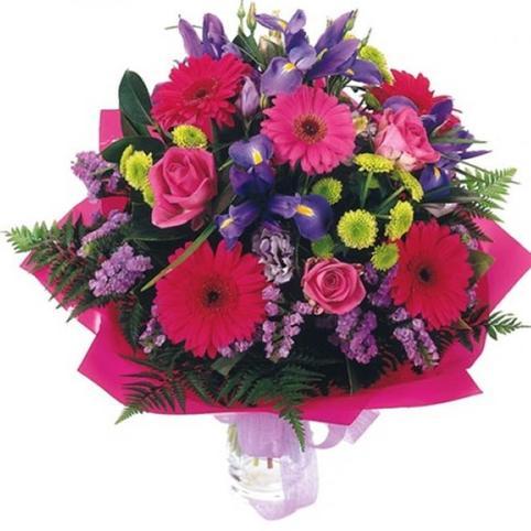 pink and purple flower bouquet