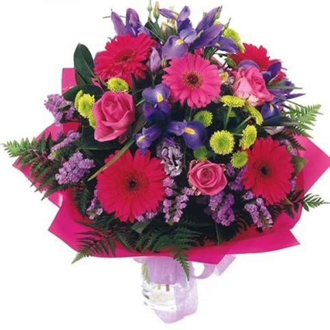 Hot Pink and Purple Bouquet pink and purple flower bouquet
