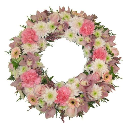 Pretty Pink funeral Wreath