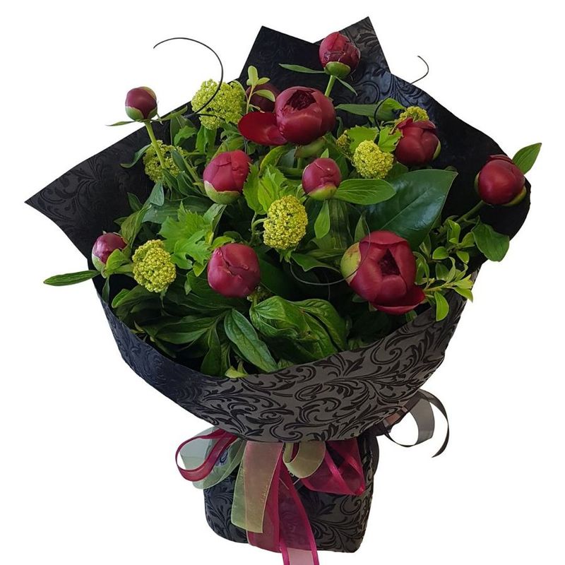 red peonies delivery auckland