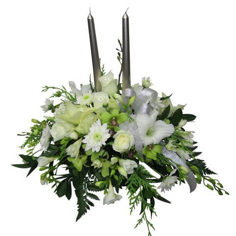 silver wedding anniversary table arrangement gift