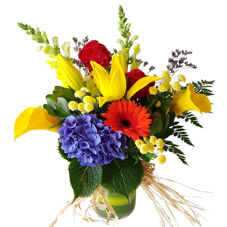 colourful flowers in vase