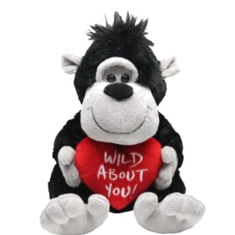 close up cuddly gorilla wild about you valentines plush soft toy