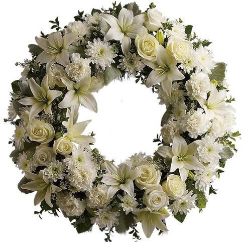 white funeral wreath Auckland