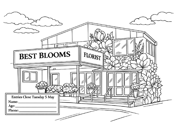 Best Blooms Florist Colouring Sheet