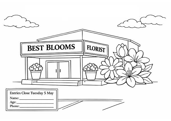 Best Blooms Florist Colouring Sheet