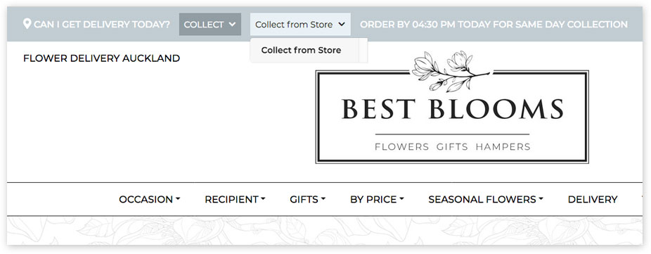 Order click and collect flowers