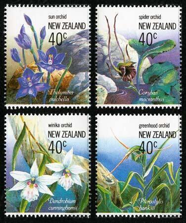 NZ post stamp collection featuring nz native orchids